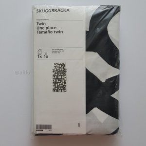 IKEA SKUGGBRACKA Duvet cover, white black, twin